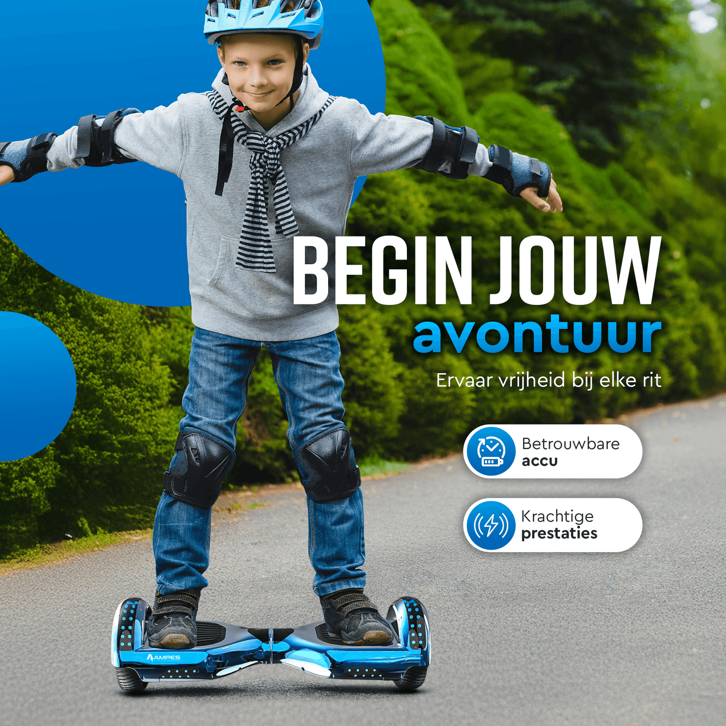 Ampes Hoverboard - Chroom Blauw | Afbeelding 2