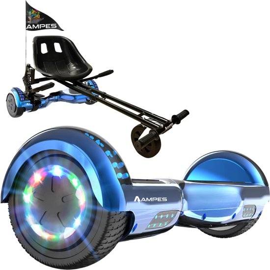 Ampes Hoverboard - Chroom Paars + Hoverkart Vering