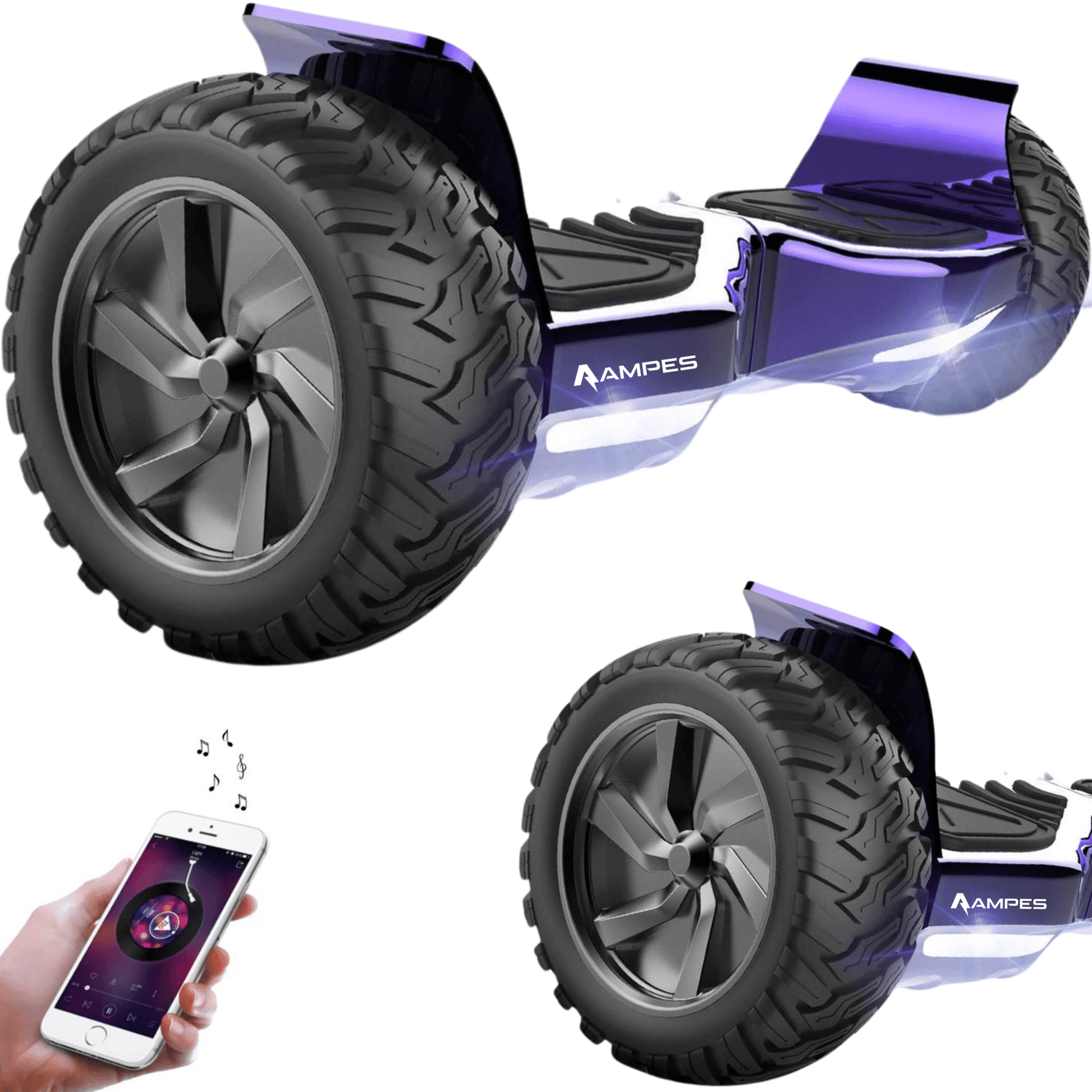 Ampes Off Road Hoverboard - Chroom Paars