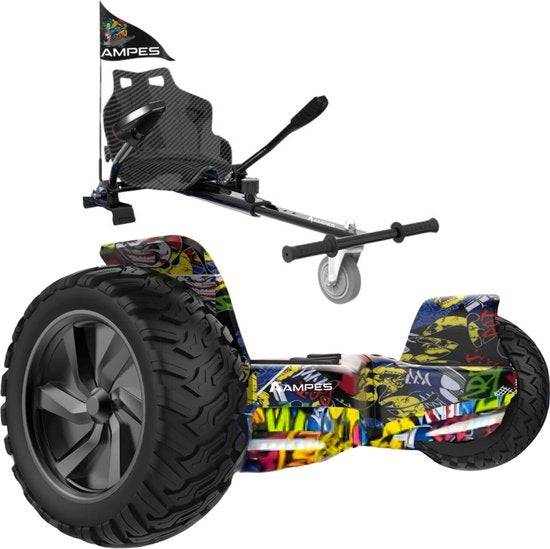 Ampes Off Road Hoverboard - Chroom Paars + Hoverkart