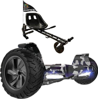 Ampes Off Road Camouflage Hoverboard + Hoverkart met vering zwart